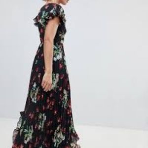 ASOS Floral Dress w/Pleats
